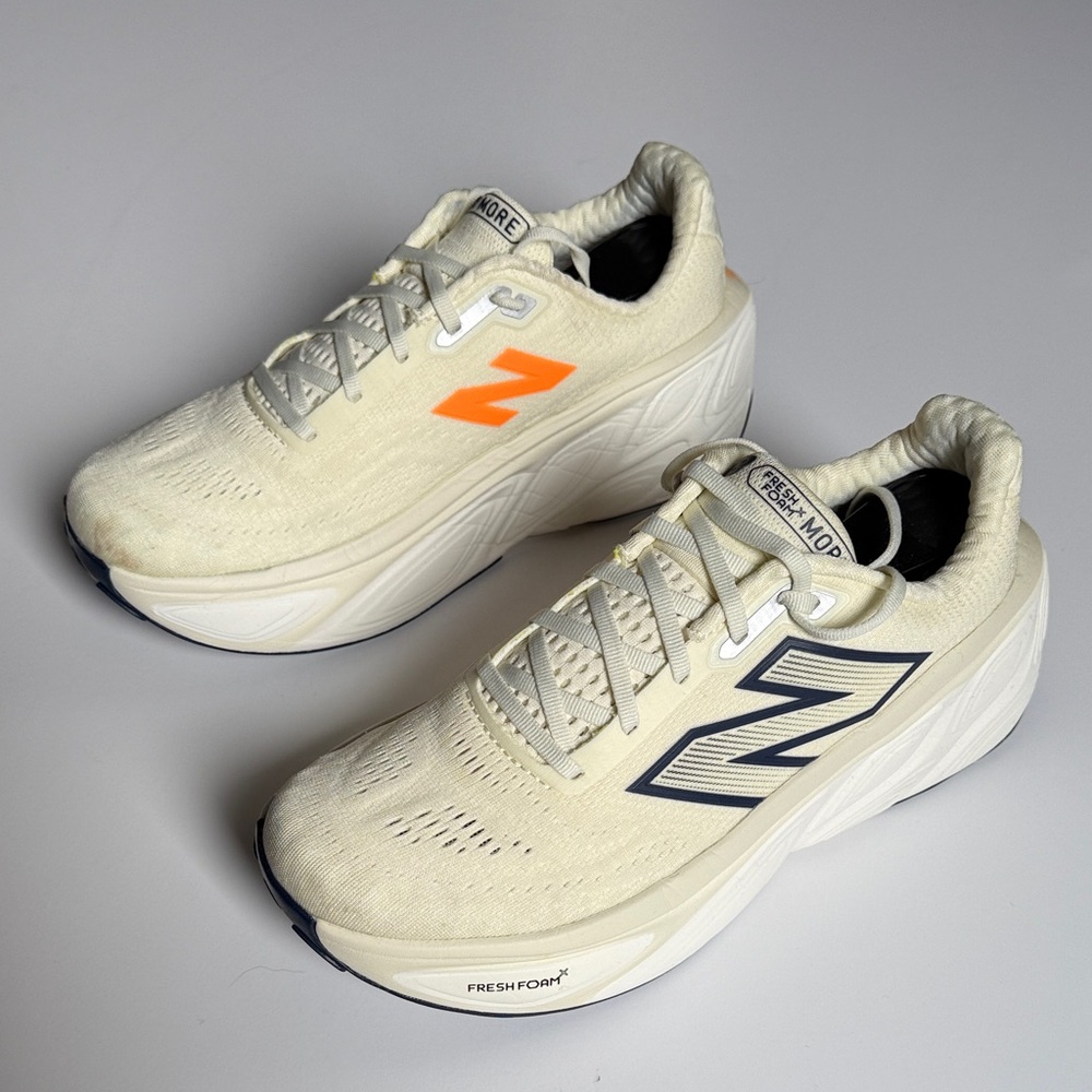New Balance Men's Cream and Orange Athletic Shoes